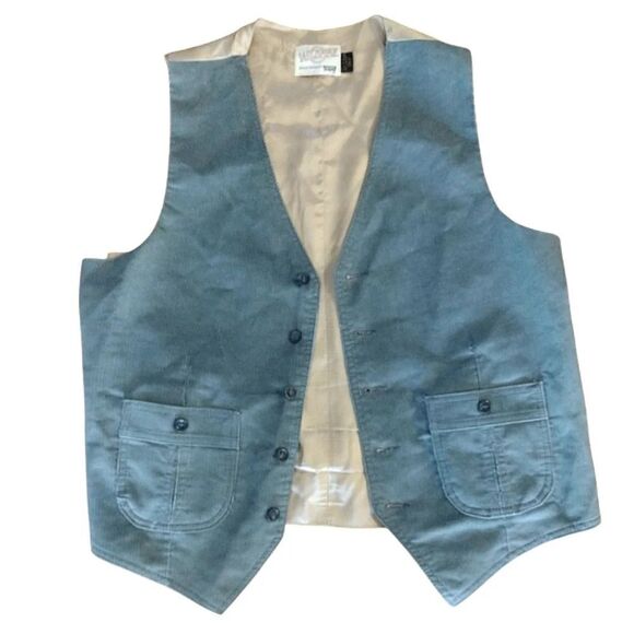 Levi's 70s Wildfire Sportswear Blue Corduroy Button Up Men's Vest *Medium - Picture 8 of 13